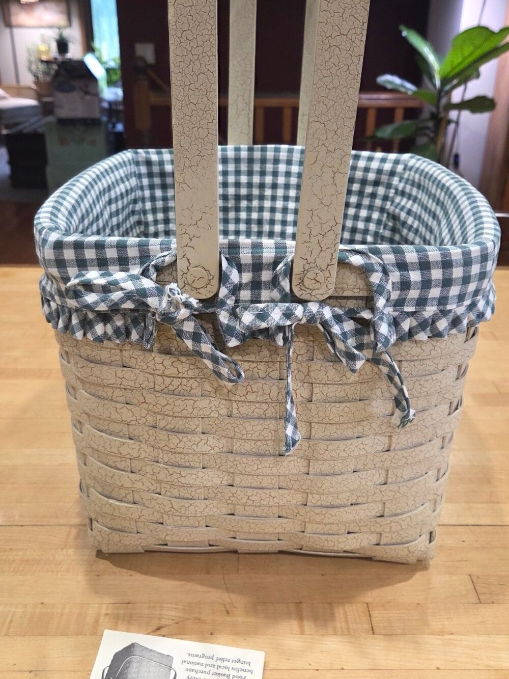 Henn Workshops Food Basket with Gingham Liner